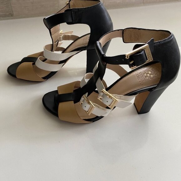 Vince Camuto Stap Open Toe Heels - Picture 2 of 5